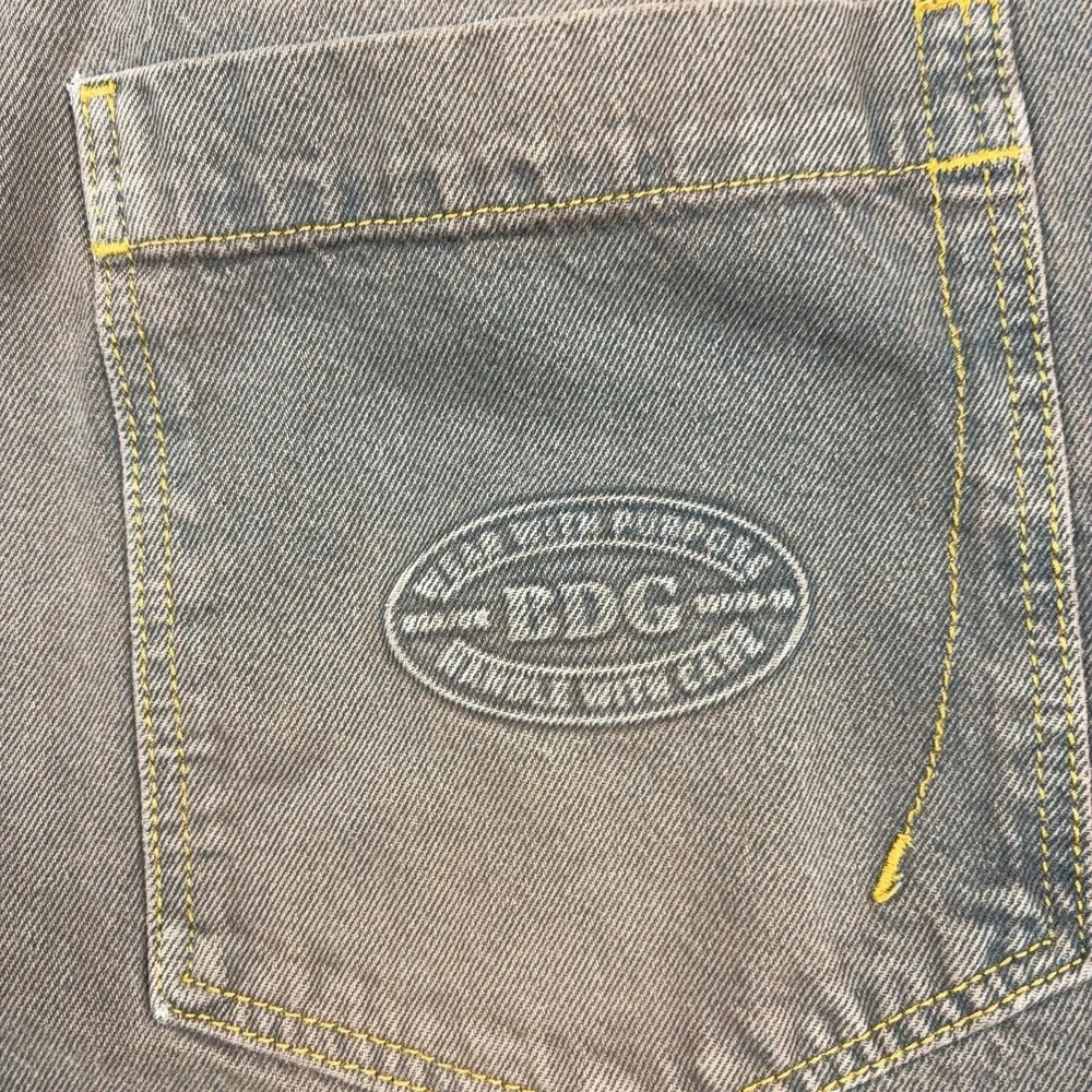 BDG Jeans Mens 34x32 Brown Medium Wash Relaxed Wide Leg Distressed Denim Pants